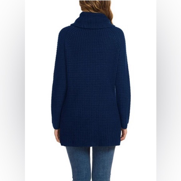 Long Sleeve Waffle Knit Cowl Neck Sweater - Picture 8 of 11